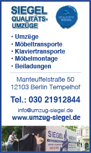 Siegel Umzüge Berlin, Möbeltransporte, Klaviertransporte, Möbelmontagen, Beiladungen Fernumzüge Privat