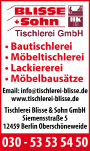 Blisse und Sohn Tischlerei GmbH Buatischlerei, Möbeltischlerei, Lackiererei, Möbelbausätze